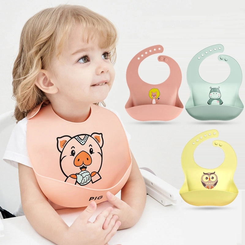 Custom Logo Sublimation Waterproof Material Baby Silicone Bibs