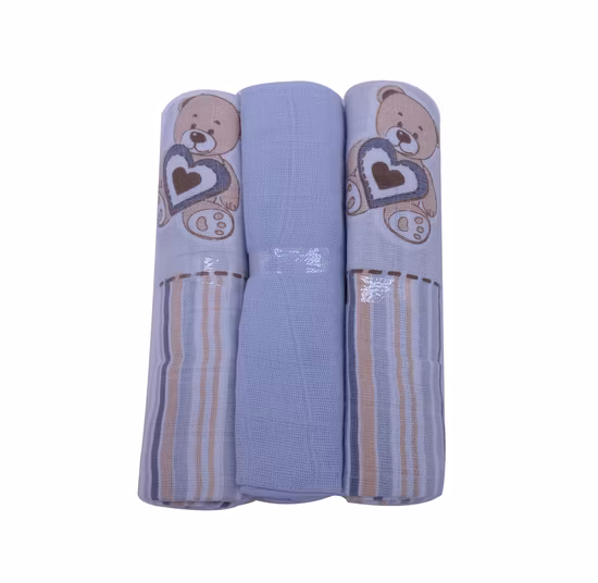 Fralda para bebê de musselina 100% bambu impressa com 6 unidades